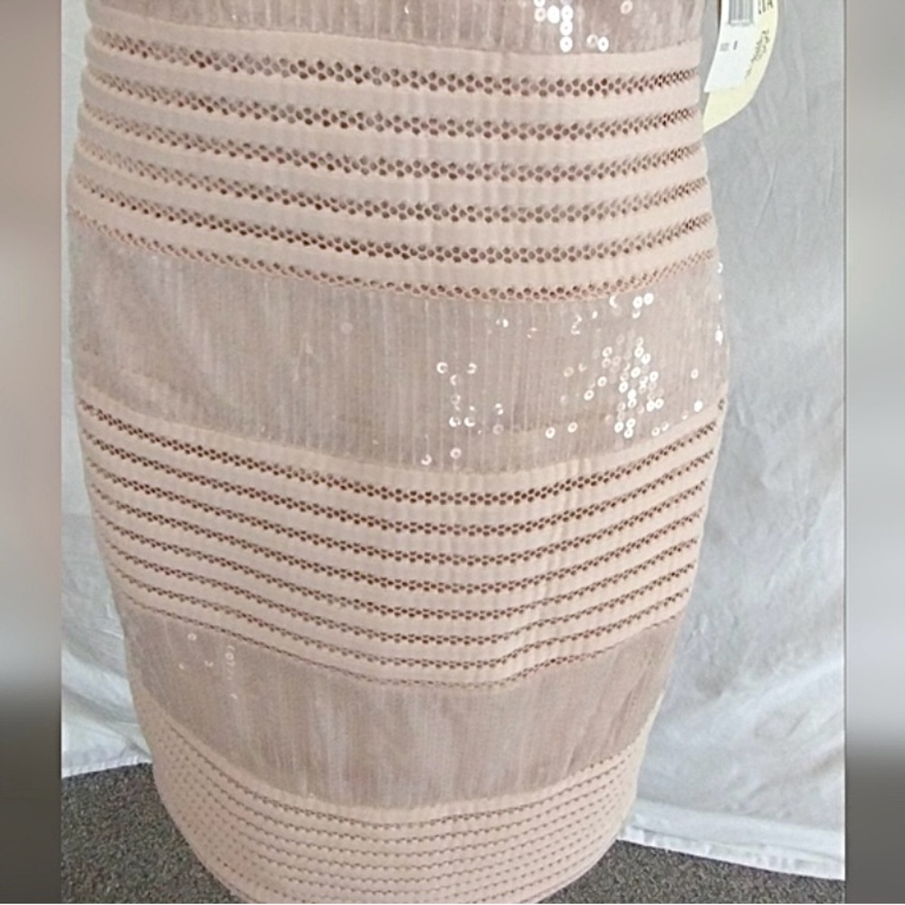 🩷 Brand New Sangria Cream Shell dress with Cream Sequins and mesh top size 4 - Picture 4 of 8